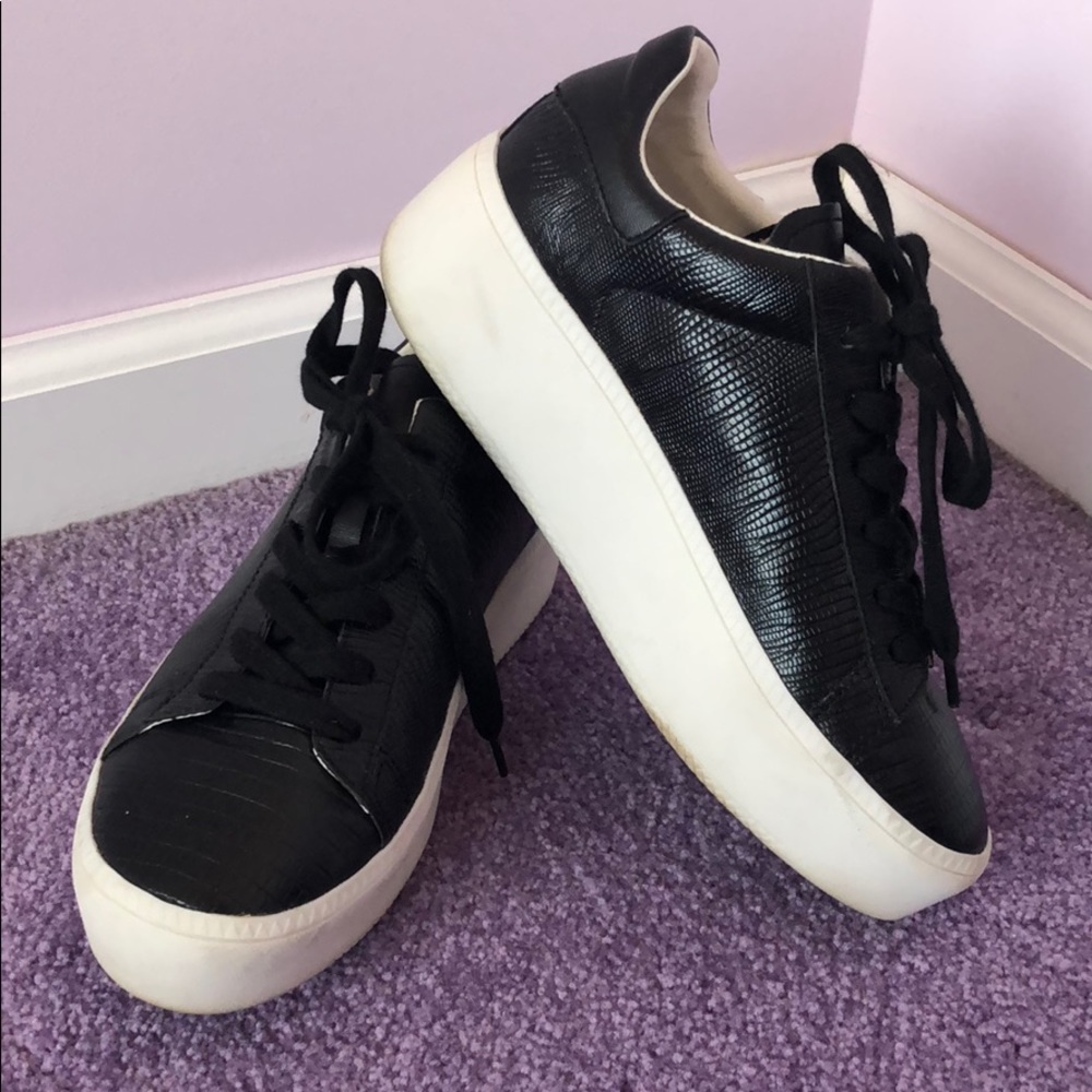 Flatform Snakeskin Sneakers